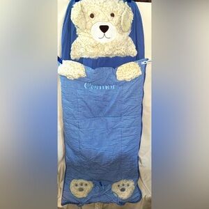 Pottery Barn Kids Gingham Sleeping Bag Embroidered “Connor”